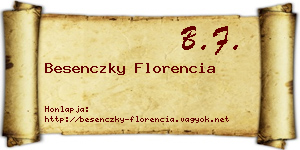 Besenczky Florencia névjegykártya